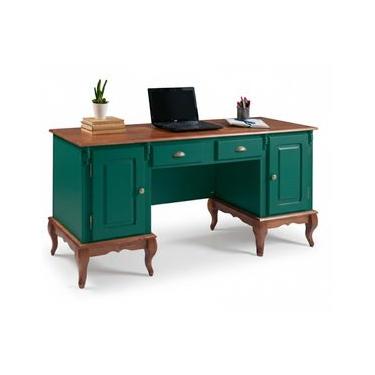 Imagem de Escrivaninha 2 Portas 2 Gavetas Pés Luis XV Linz Móveis 80 x 176 x 50 cm (A x L x P) -...