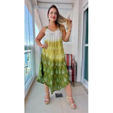 Imagem de Vestido Feminino Indiano Lurex Premium Alça c/ Regulagem e Bolsos Trap
