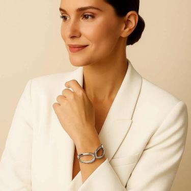 Imagem de Bracelete Gota Lívia - Maria Pinho, Prata