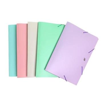 Imagem de Pasta elastico silicone aba yes pastel candy color escolar, AZUL