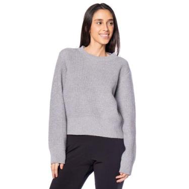 Imagem de Blusa Feminina Facinelli Tricot Manga Longa Cinza, Cinza, G