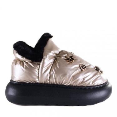 Imagem de Pantufa Feminina Flowfa Lucy com Pins Personalizáveis, Dourado, 39/40