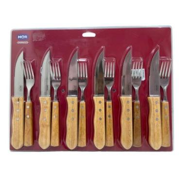 Imagem de Conjunto para churrasco garfo e faca - Mor, 12 peças 
