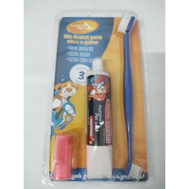 Imagem de Kit hgiêne bucal pasta de dente escova e dedeira - morango - MURANO PE