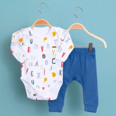Imagem de Conjunto para Bebê com Body e Calça Alfabeto - Guepard Kids, 6 a 9 mes