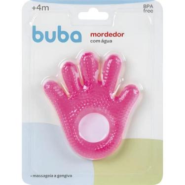 Imagem de Mordedor Buba De Água Gelado Pra Gengiva Macio Mãozinha Bebe Rosa Mãoz