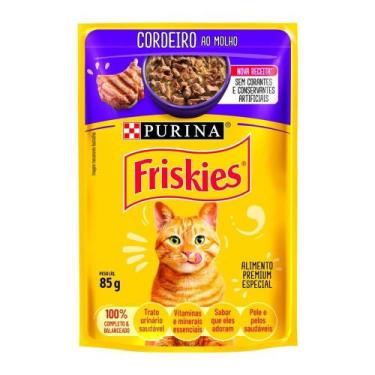 Imagem de Ração Friskies Gatos Adultos Cordeiro ao Molho Sachê 85g - Embalagem c