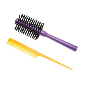 Imagem de Escova De Cabelo Redonda com Pente  - Marilú, Lilás