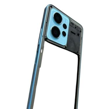 Imagem de Carcaça Aro Lateral Compatível Com Redmi Note 12 4G Cor:Azul - Genéric