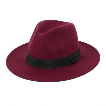 Imagem de Chapéu Fedora Gangster Vinho Aba Dura Clássico Casual - Idea