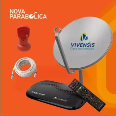 Imagem de Kit Nova Parabólica, Receptor Vivensis VX10 + Antena Ku + Lnbf Simples