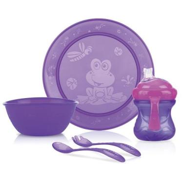 Imagem de Kit Alimentação Econômico Com 5 Peças Lilás - NUBY