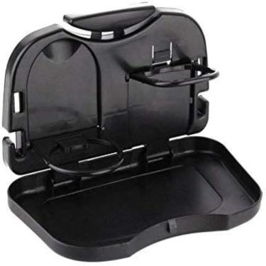 Imagem de Bandeja Multifuncional para Carro Preta em Plástico ABS com Design Dobrável e Fácil Limpeza