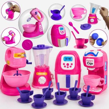 Imagem de Kit Cozinha Infantil 25pcs Brinquedo Eletrodomésticos Comidinhas Acess