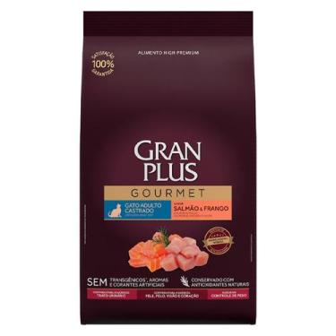 Imagem de Ração GranPlus Gourmet Gatos Adultos Castrados Salmão e Frango 1Kg - G