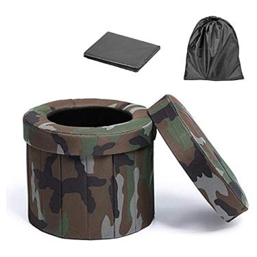 Imagem de GQYYS Vaso sanitário portátil dobrável para acampamento, vaso sanitário portátil para adultos, vaso sanitário, impermeável, portátil, dobrável, para carro, barco, caminhadas, viagens longas