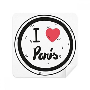 Imagem de Tecido de camurça I Love Paris com estampa de palavras, 2 unidades