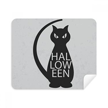 Imagem de Pano de limpeza para gatos com personalidade preta Halloween 2 peças de tecido de camurça