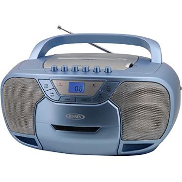 Imagem de JENSEN CD-590-BL CD-590 CD estéreo portátil e gravador/gravador de cassete com rádio AM/FM e Bluetooth (azul)