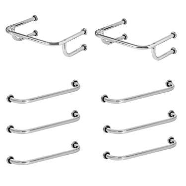 Imagem de 2 Barras De Apoio Para Lavatório E 6 Barras De Idoso De 80cm