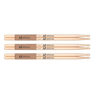 Imagem de Baquetas LA Specials - Baquetas Hickory 5A - Conjunto para baterias acústicas ou eletrônicas - Ponta oval de madeira - Peso e tom consistentes - 3 pares