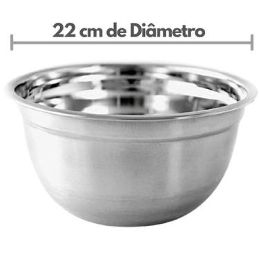 Imagem de Tigelas Bows Aço Inox Mixing 22cm 1,6L Bowl Kehome - Ke Home