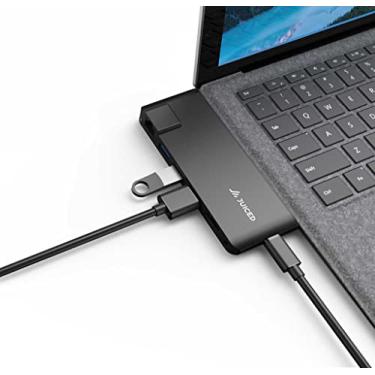 Imagem de ImpactHUB - Surface Laptop 5 | 4 | 3 | GO - Adaptador utilitário multiportas - 3 portas USB-A de 10 Gbps | HDMI 4K | Modo alternativo de tela USB-C 4K | AUX/MIC | Adaptador Gigabit Ethernet