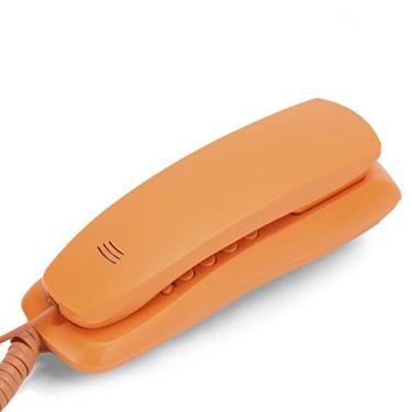 Imagem de Estink Telefone de mesa montado na parede – Telefone fixo fino portátil com acabamento requintado, adequado para casa, escritório, empresa, hotel (laranja)