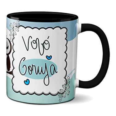 Imagem de Caneca Dia Dos Avós Corujinhas Vovó Coruja Fofa (Preta)