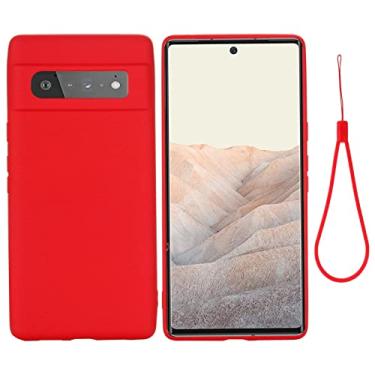 Imagem de Pure Color Liquid Silicone Shockproof Full Coverage Case For Google Pixel 6 Pro(Red)