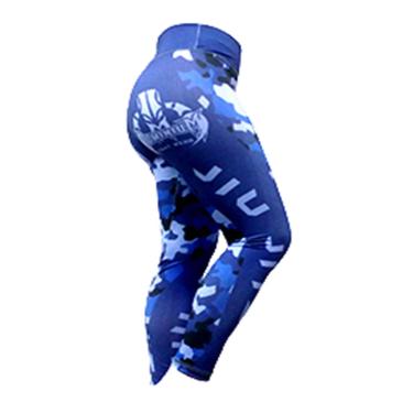 Imagem de Calça de Compressão Termica Legging Feminina - 2224 AE - Camuflado Azul - G - Jiu Jitsu