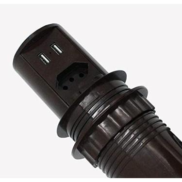 Imagem de Mini Totem POP 20-1 tomada + 2USBs - Marrom
