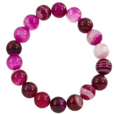 Imagem de Falari Pulseira el stica de 10 mm natural com pedras semipreciosas unissex