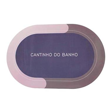 Imagem de Tapete Para Banheiro Antiderrapante Super Absorvente 38x58 Com Frases (Lilás)