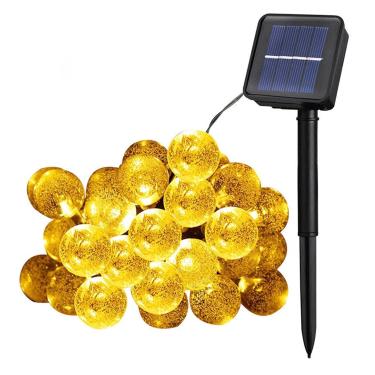 Imagem de Luzes de corda solar,LED branco quente 1,8 CM Bola Bolha de energia solar Luzes de corda ao ar livre ¨¤ prova d'¨¢gua resist¨ºncia a alta temperatura para ¨¢rvore, p¨¢tio, jardim(72ft), Corda de Luz