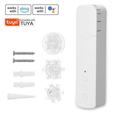 Imagem de Tingpai Tuya WIFI M515EGWT ligent Pull Bead Curtain Motor igente Doméstico Vida doméstica Hotel Motores de co na elétrica Mobile APP Controle Controle de voz Silencioso Compatível com Al