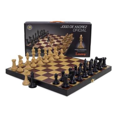 Kit 2 jogo xadrez E dama classic tabuleiro estojo pç maciças em Promoção na  Americanas