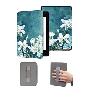 Imagem de enoxboo: Capa durável à prova d'água para Kindle 11ª geração com função de despertar e dormir automática e alça de mão, ideal para leitura em diferentes posições e com uma mão