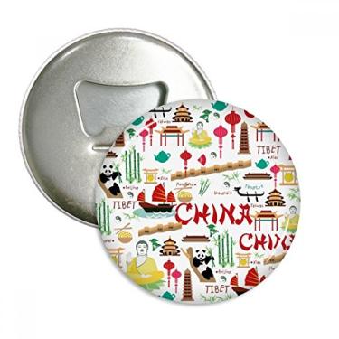 Imagem de China Bamboo Lantern Panda abridor de garrafas ímã de geladeira emblema multifuncional