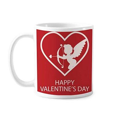 Imagem de Caneca branca Angel Arrow para o dia dos namorados cerâmica xícara de café porcelana louça