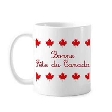 Imagem de Maple Leaf Happy Canada Day Caneca com slogan vermelho cerâmica café porcelana xícara de mesa