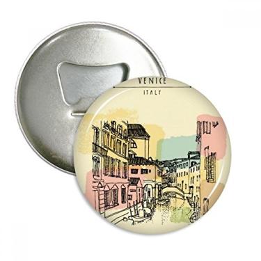 Imagem de Imã de geladeira com estampa de ponto de referência da alfândega de Veneza Itália emblema multifuncional