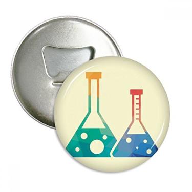 Imagem de Dois Frascos Cônicos Padrão Química Abridor de Garrafas Imã Emblema Multifuncional
