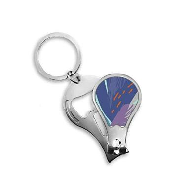 Imagem de Cortador de unhas com padrão de arte de plantas abstratas silenciosas abridor chaveiro tesoura