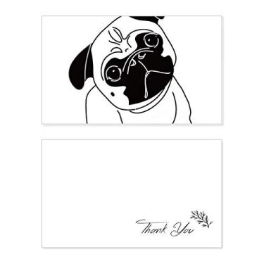 Imagem de Cartão de agradecimento preto com ilustração de cachorro de desenho animado cartão de agradecimento de aniversário saudação de casamento