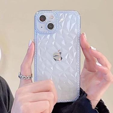 Imagem de Capa de telefone de silicone macio com brilho transparente diamante para iphone 13 12 pro max 7 8 plus x xs xr 11 12pro se 2020 capa transparente, azul, para iphone12 pro max