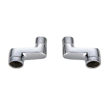 Imagem de LIDON Adaptador de torneira de chuveiro braços oscilantes ajustáveis g3/4 para g1/2 adaptador de chuveiro para torneira de banheira com garra de desviador torneira de banheira com pé para cozinha, cromo B