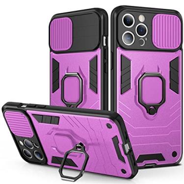 Imagem de Para iPhone 13 Slide Armor Capa de telefone à prova de choque para iPhone 12 11 13Pro Max XR XS Max X 14Pro max Tampa traseira do suporte de anel magnético, T6, para iPhone XS MAX