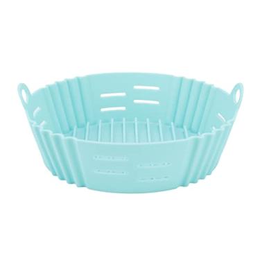 Imagem de Cesto para Fritadeira, Forro de Silicone Reutilizável para Fritadeira, Lavável, Resistente Ao Calor para Cozinha (Azul)