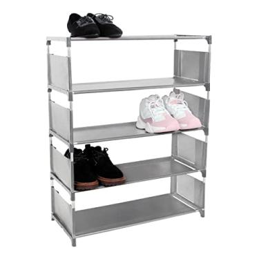 Imagem de Sapateira Para 15 Pares de Tenis Sapatos ou Sandalias Organizador Prateleira Multiuso Desmontavel (CINZA)